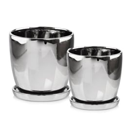 Slika 15.009. 15/20 Par posuda okruglog oblika - srebrna