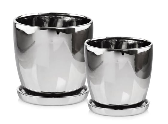Slika 15.009. 15/20 Par posuda okruglog oblika - srebrna