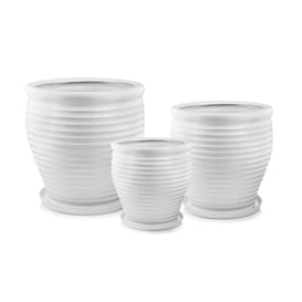 Slika 01.509. 43/47/51 (A) Set od tri posude okruglog oblika sa podlogom - bijela