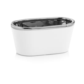 Slika 31.047 Posuda ovalnog oblika - bijela/srebrna 