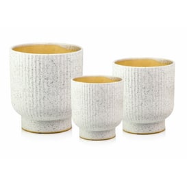 Slika 01.517. 24/27/30 Set od tri posude okruglog oblika - bijela (teraco)