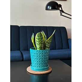 Slika 15.016.15 Posuda okruglog oblika sa podmetačem - tirkizna