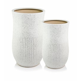 Slika 01.515. 47/50 Set od dvije posude okruglog oblika - krem (teraco)