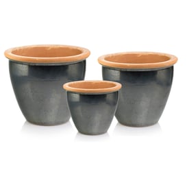 Slika 79.308. 31/38/47 Set od tri posude - crno/zelena