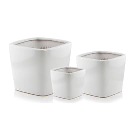 Slika 01.504. 23/27/36 Set od tri posude četvrtastog oblika - bijela