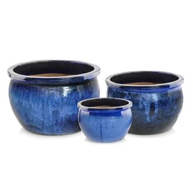 Slika 75.421. 26/36/46 Set od tri niske posude okruglog oblika - kobalt