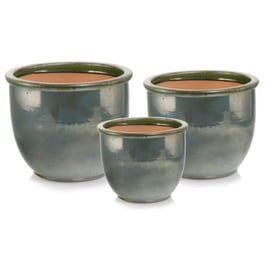 Slika 79.309. 18/23/27/34 Set od četiri posude - crno/zelena