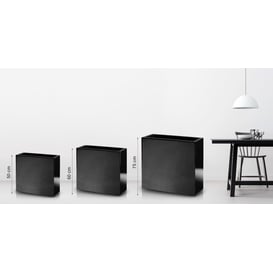 Slika 95.012 Visoka, duguljasta posuda pravokutnog oblika - crna