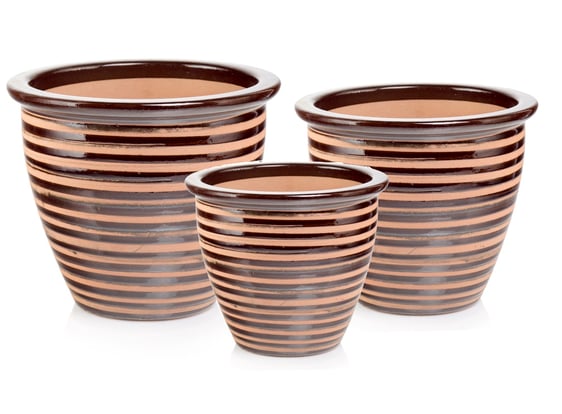 Slika 79.310. 27/31/38 Set od tri posude - smeđa