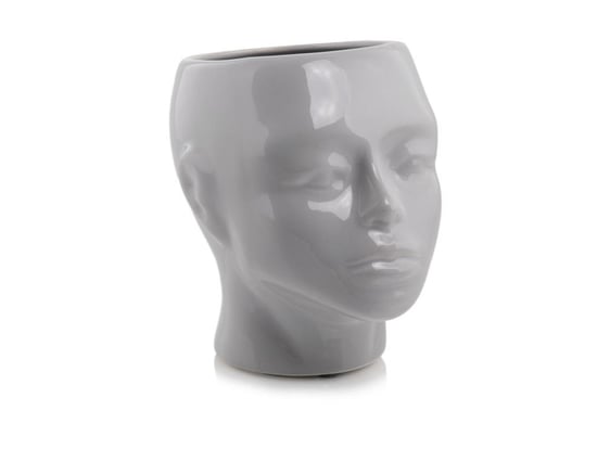 Slika Posuda u obliku glave – siva