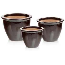 Slika 79.307. 27/31/38 Set od tri posude - smeđa