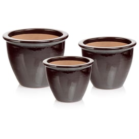 Slika 79.307. 27/31/38 Set od tri posude - smeđa