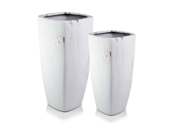 Slika 01.514. 57/61 Set od dvije posude četvrtastog oblika - bijeli mramor