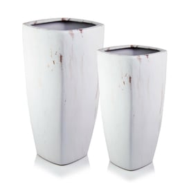 Slika 01.514. 57/61 Set od dvije posude četvrtastog oblika - bijeli mramor