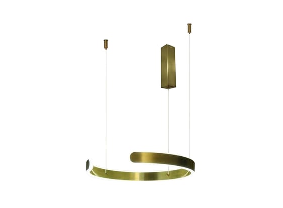 Slika Zlatna kružna viseća LED lampa XZ-002 42W daljinski upravljač