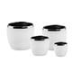 Slika 31.073. 11/15/17/23 Set od 4 posude okruglog oblika - bijela/srebrna