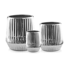 Slika 01.508. 34/38/42 Set od tri posude okruglog oblika - srebrna