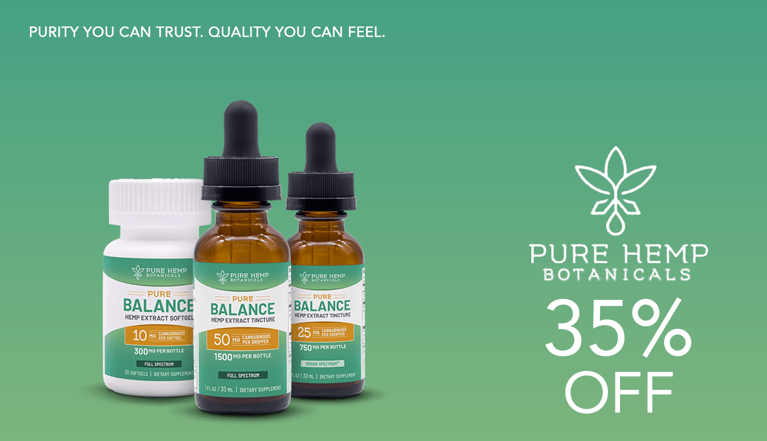 Pure Hemp Botanicals CBD Coupon Code 35 Percent Offer Website