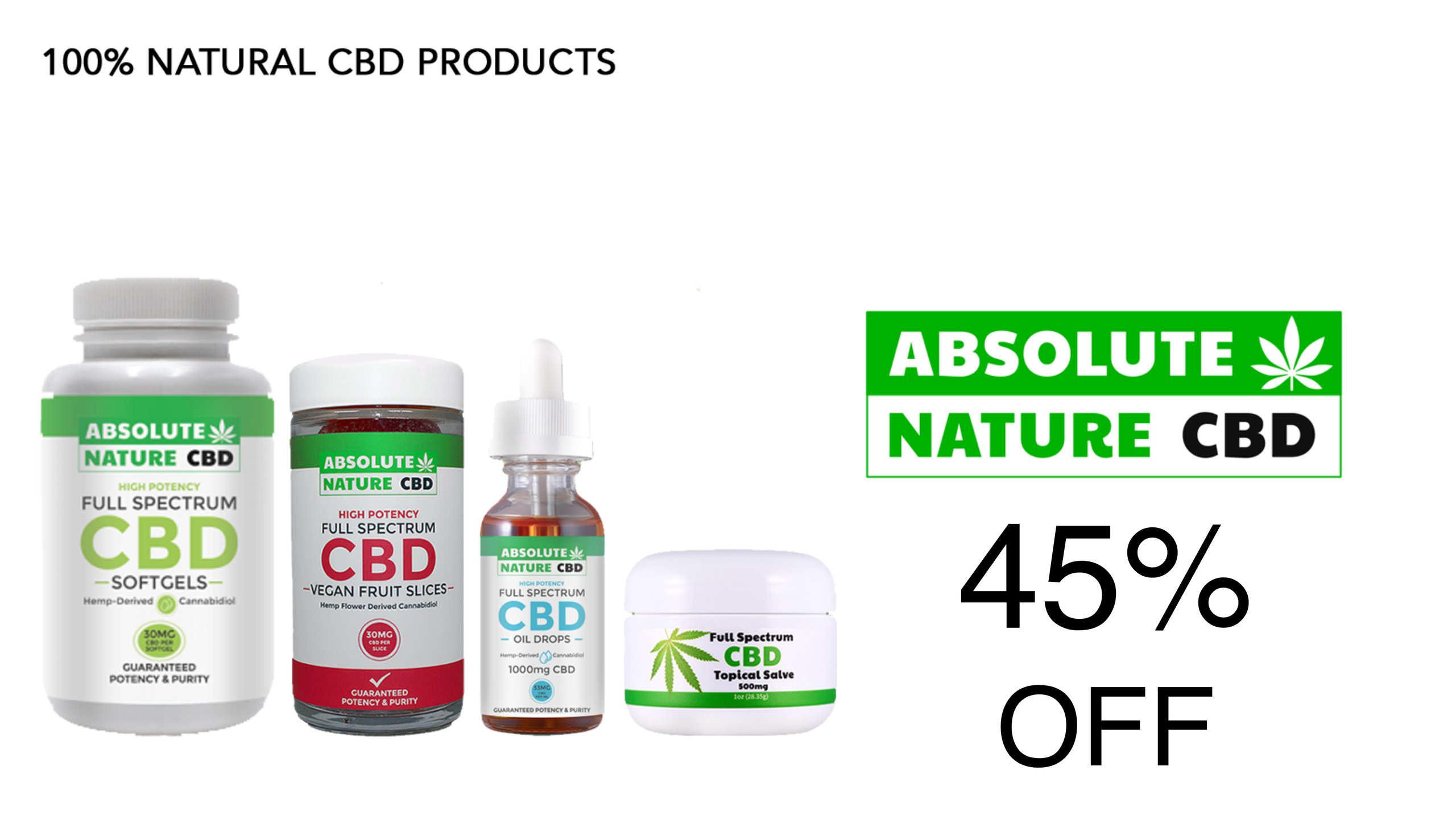 Absolute Nature CBD Coupon Code - 45 Percent Off - Save On Cannabis