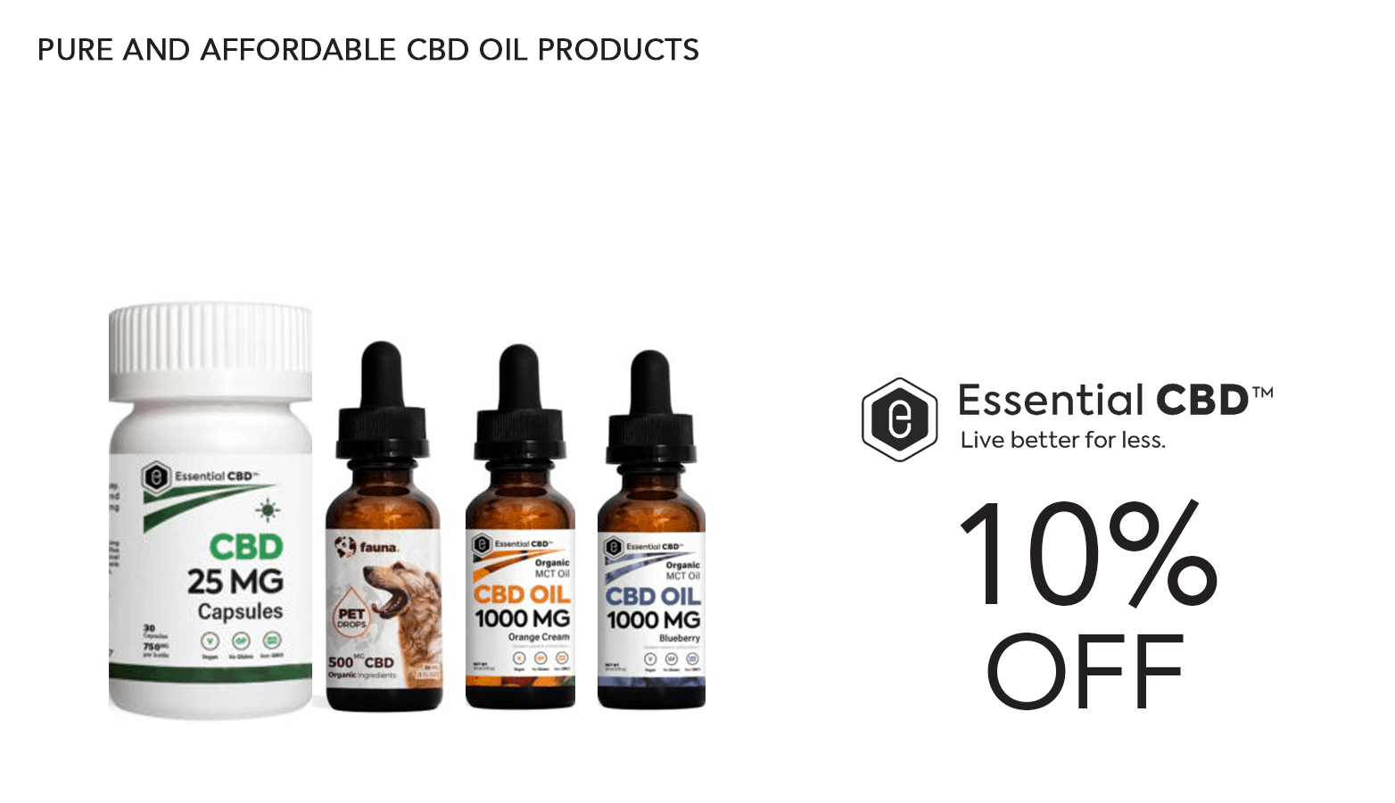 Essential CBD Coupon Code Discount Website