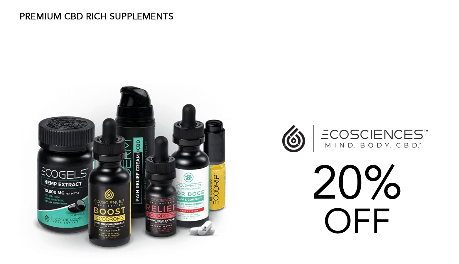 EcoSciences CBD Coupon Code Discount Website