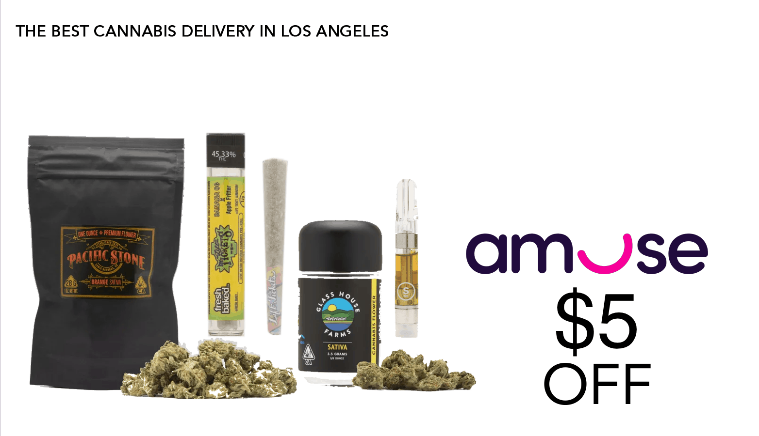 Amuse - $5 off - cannabis delivery california