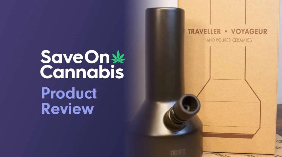 Ryot Ceramic Bong Review: Traveller Water Pipe - Image - Save On Cannabis Featured Image Traveller Pipe