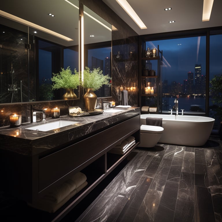 Condo Dark Luxury Bathroom