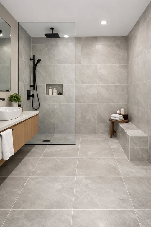 Floor to ceiling tile bathroom renovation Mississippi