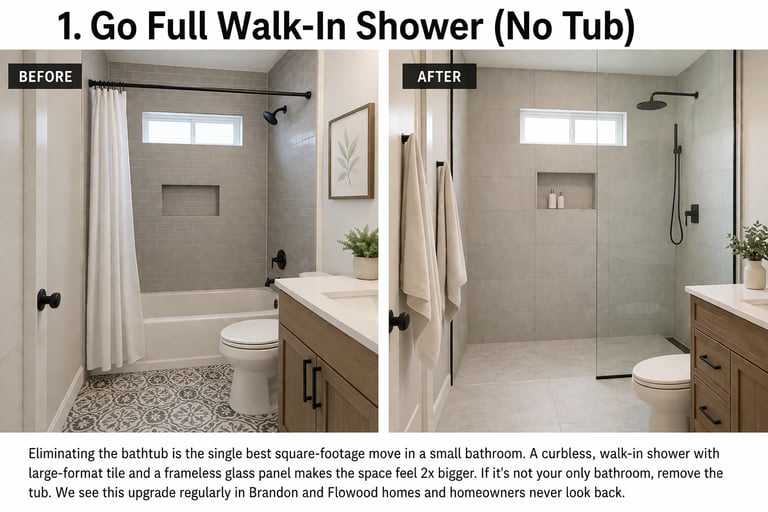 Walk-in shower conversion by Bradley Brown Inc. in Brandon, MS