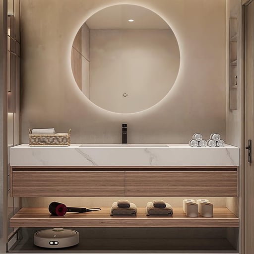 Large mirror bathroom remodeling idea for small bathrooms