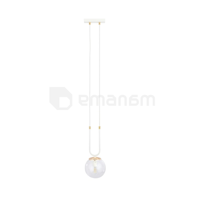 საკიდი EMIBIG GLAM 1 E14 1x MAX 40W თეთრი გამჭირვალე