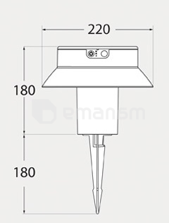 სანათი ბაღის მზის პანელით და სენსორით Fumagalli Felice 200 Spike 2W