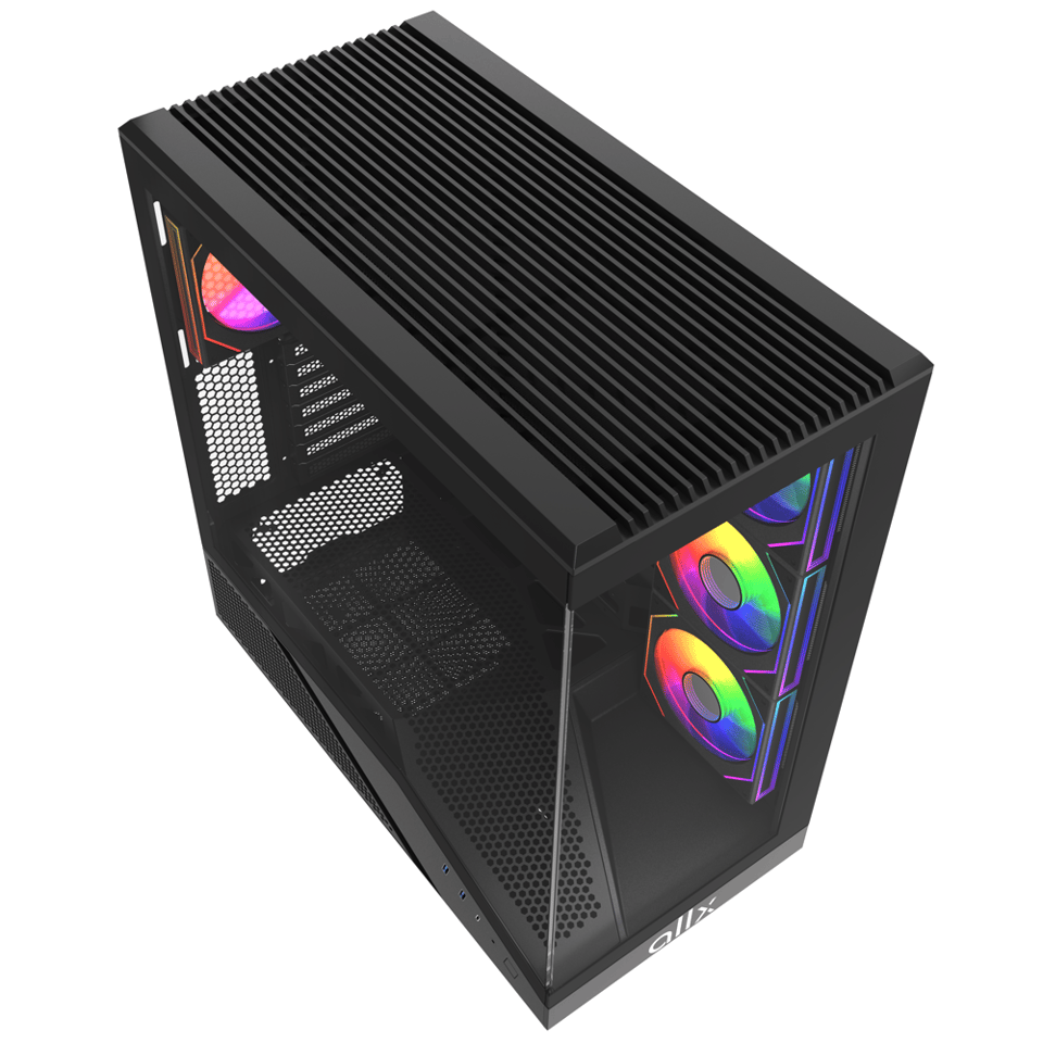 ქეისი ALLX AX-G2346, Computer Case, ATX, MATX, ITX, USB 3.0, Type-C, HD Audio, Black