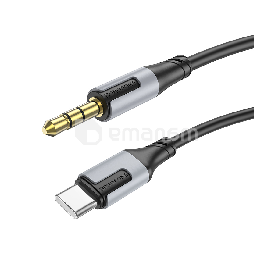 მობილური ტელეფონის დამტენი სადენი Borofone USB-C 3.5მმ 1მ შავი