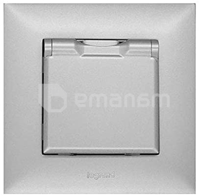 როზეტი LEGRAND 768218 დამიწებით ჩარჩოს გარეშე  ვერცხლისფერი ხუფით