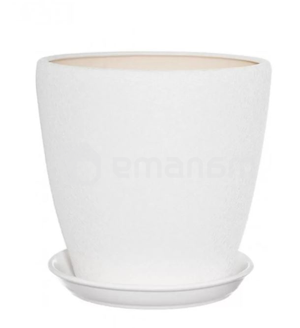 კერამიკული ქოთანი გრაცია №1 თეთრი აბრეშუმი