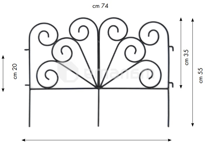 ღობე ბაღის 7835 74x35 სმ