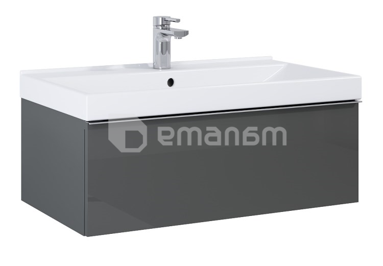 კარადა ჩამოსაკიდი ხელსაბანისთვის Elita Look 80 1DR HG PDW ანტრაციტი