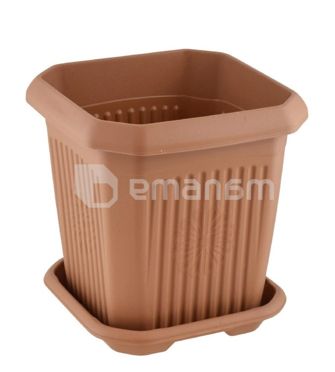 ქოთანი ყვავილის კვადრატული Hak Plastik NO7 25 ლ