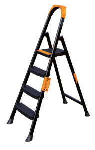 კიბე LEO PLUS 3+1 METAL STEP LADDER