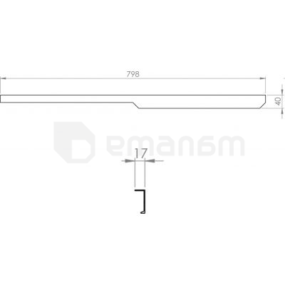 ავეჯის სახელური  Elita  ''Soho Gold 80'' (L-798/R-758)  (1 pc)