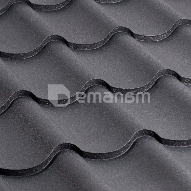 კრამიტი ლითონის 0.45x1180х2000 მმ 2.36 მ² Wrinkle ნაცრისფერი