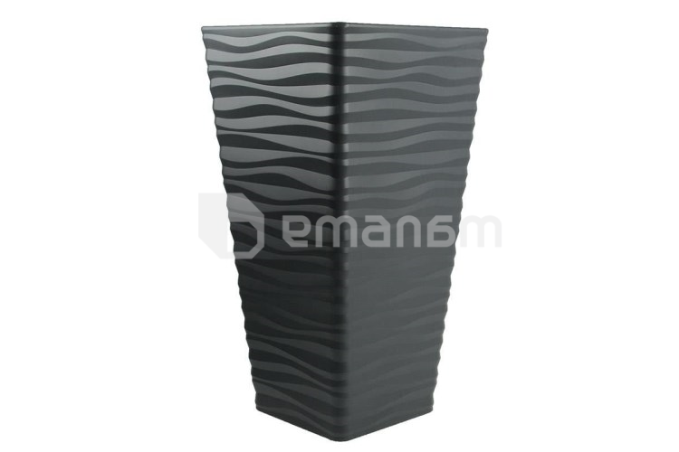 პლასტმასის ქოთანი ყვავილებისთვის FORM PLASTIC Sahara Dunes Slim square 3950-014 Ø30 ანტრაციტი