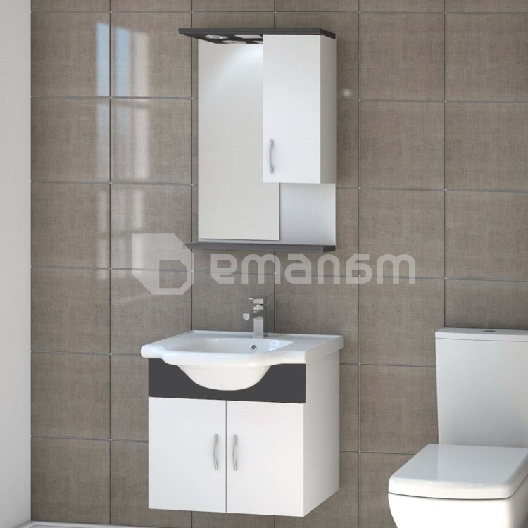 ტუმბო ჩამოსაკიდი ხელსაბანით Denko Akyazi 55 Black