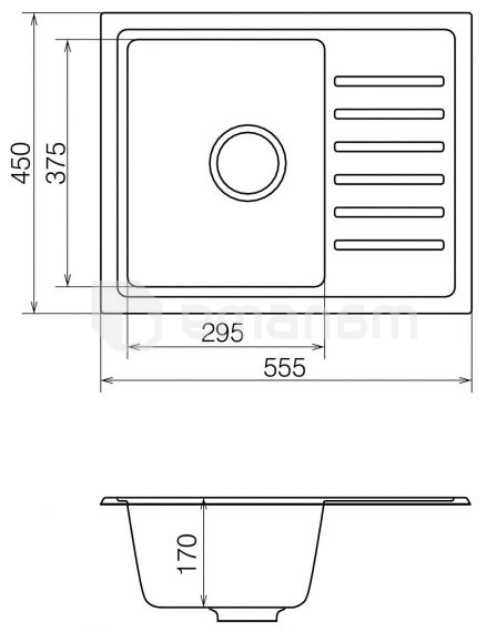 სამზარეულოს ნიჟარა Vankor Lira LMP 02.55 კრემისფერი