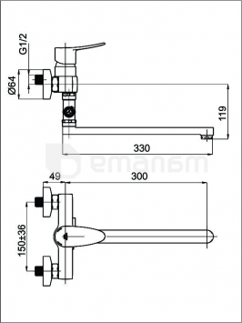 შემრევი ონკანი RUBINETA STATIC A2CA08