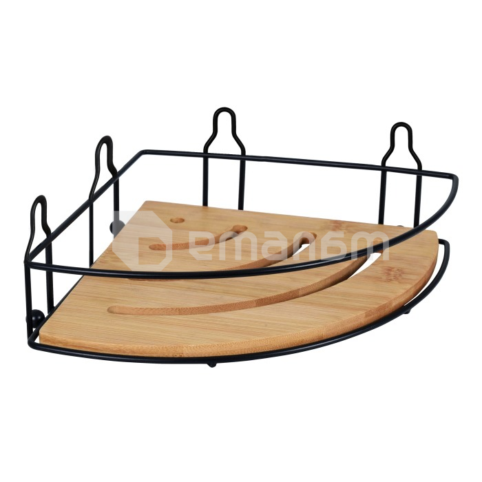 კუთხის თარო Bisk Umbra Black/Bamboo