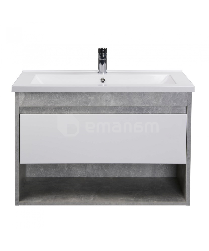 აბაზანის ტუმბო ხელსაბნით Oslo Loft 80-A gray/white SU/Cosmo 80 სმ
