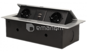 ბუდე ავეჯის ORNO 3х16А 2xUSB Schuko IP20 13109G